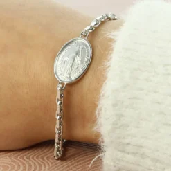 Palais du Rosaire Bracelet ajustable en argent avec Médaille Miraculeuse^ Bracelet Argent