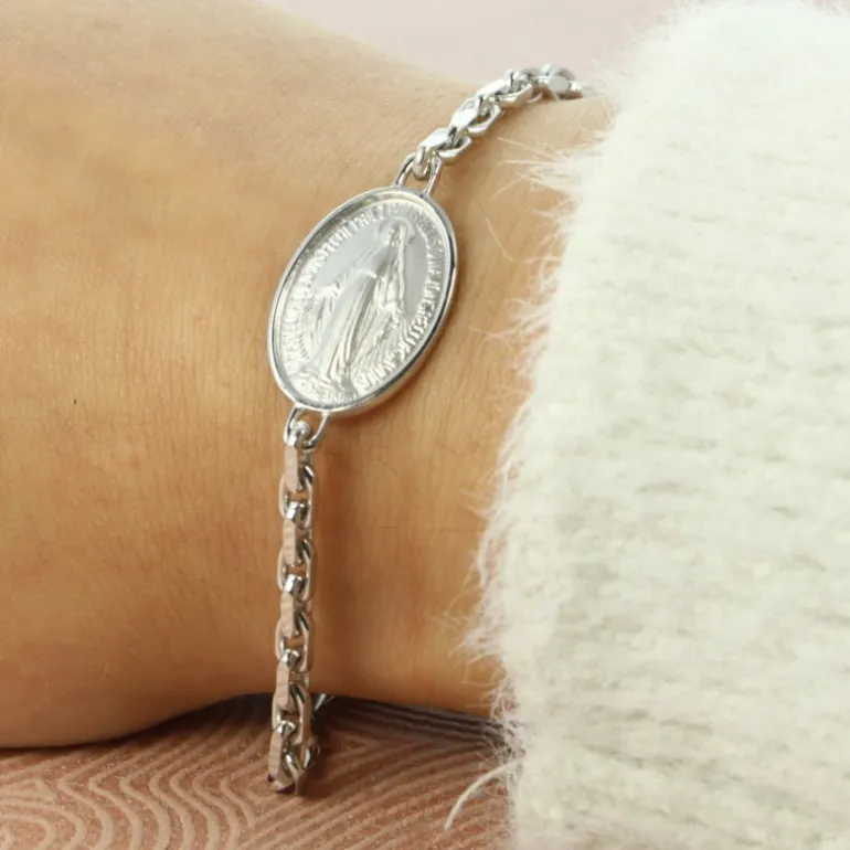 Palais du Rosaire Bracelet ajustable en argent avec Médaille Miraculeuse^ Bracelet Argent