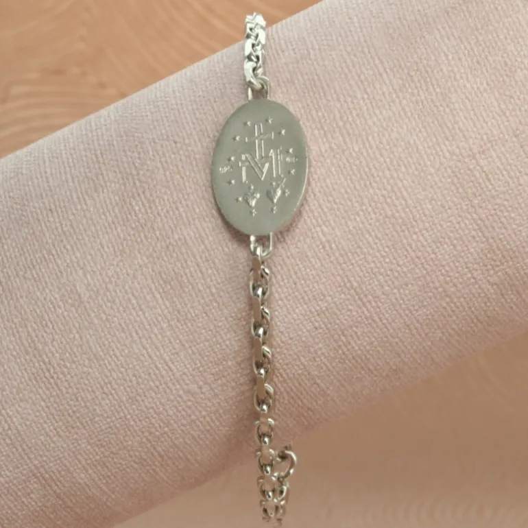Palais du Rosaire Bracelet ajustable en argent avec Médaille Miraculeuse^ Bracelet Argent