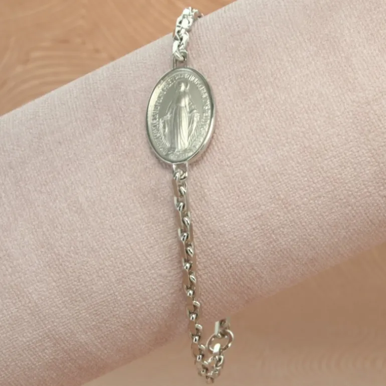 Palais du Rosaire Bracelet ajustable en argent avec Médaille Miraculeuse^ Bracelet Argent