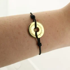 Palais du Rosaire Bracelet anneau en laiton doré " Il y a plus de bonheur à donner qu'à recevoir"^ Bracelet Fantaisie