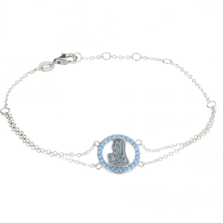 Palais du Rosaire Bracelet Argent Léo&Geo avec une médaille de la Vierge Marie^ Bracelet Argent