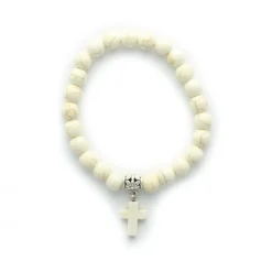 Palais du Rosaire Bracelet avec pierres colorées et croix religieuse^ Bracelet Fantaisie