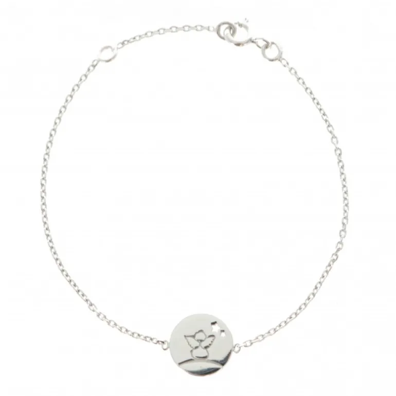 Palais du Rosaire Bracelet avec un ange en Argent de 16cm^ Bracelet Argent