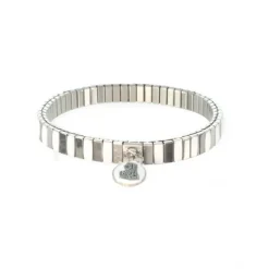 Palais du Rosaire Bracelet blanc et argenté avec une médaille de Lourdes^ Bracelet Fantaisie