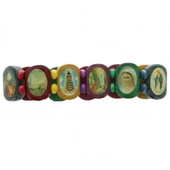 Palais du Rosaire Bracelet bois chrétien images de saints^ Bracelet Fantaisie