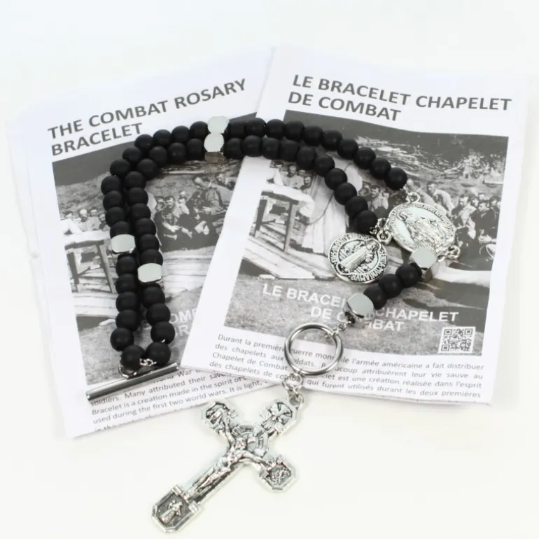 Palais du Rosaire Bracelet de combat de Saint Benoît avec livret Français et Anglais^ Bracelet Fantaisie