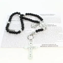 Palais du Rosaire Bracelet de combat de Saint Benoît avec livret Français et Anglais^ Bracelet Fantaisie