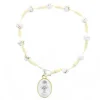 Palais du Rosaire Bracelet de Communion sur corde avec perles blanches^ Bracelet Dizainier