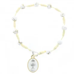 Palais du Rosaire Bracelet de Communion sur corde avec perles blanches^ Bracelet Dizainier