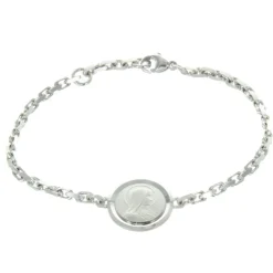 Palais du Rosaire Bracelet de Lourdes en Argent avec une médaille double face^ Bracelet Argent