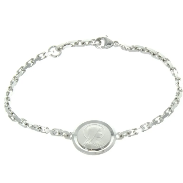 Palais du Rosaire Bracelet de Lourdes en Argent avec une médaille double face^ Bracelet Argent