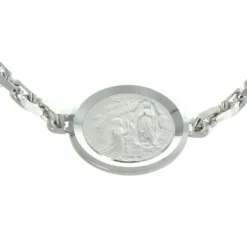 Palais du Rosaire Bracelet de Lourdes en Argent avec une médaille double face^ Bracelet Argent