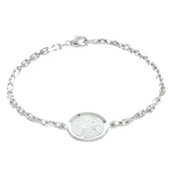Palais du Rosaire Bracelet de Lourdes en Argent avec une médaille double face^ Bracelet Argent