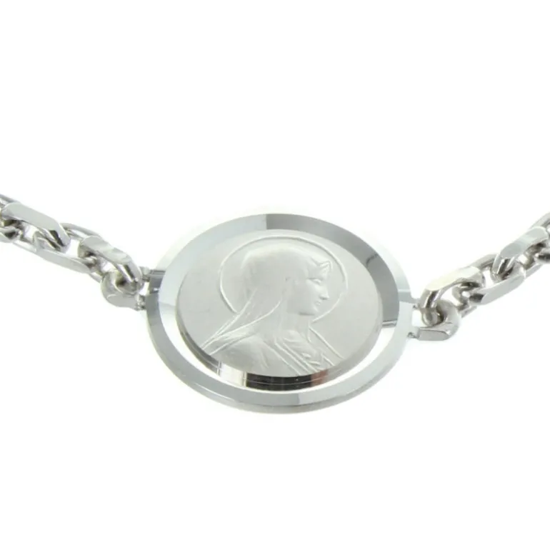 Palais du Rosaire Bracelet de Lourdes en Argent avec une médaille double face^ Bracelet Argent