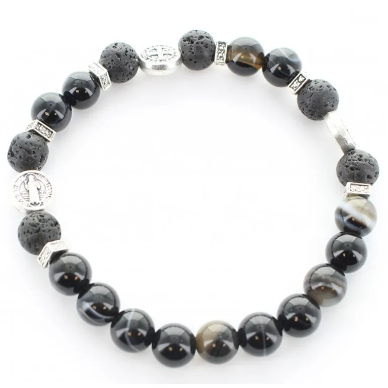 Palais du Rosaire Bracelet de Saint Benoît en pierres semi-précieuses^ Bracelet Fantaisie