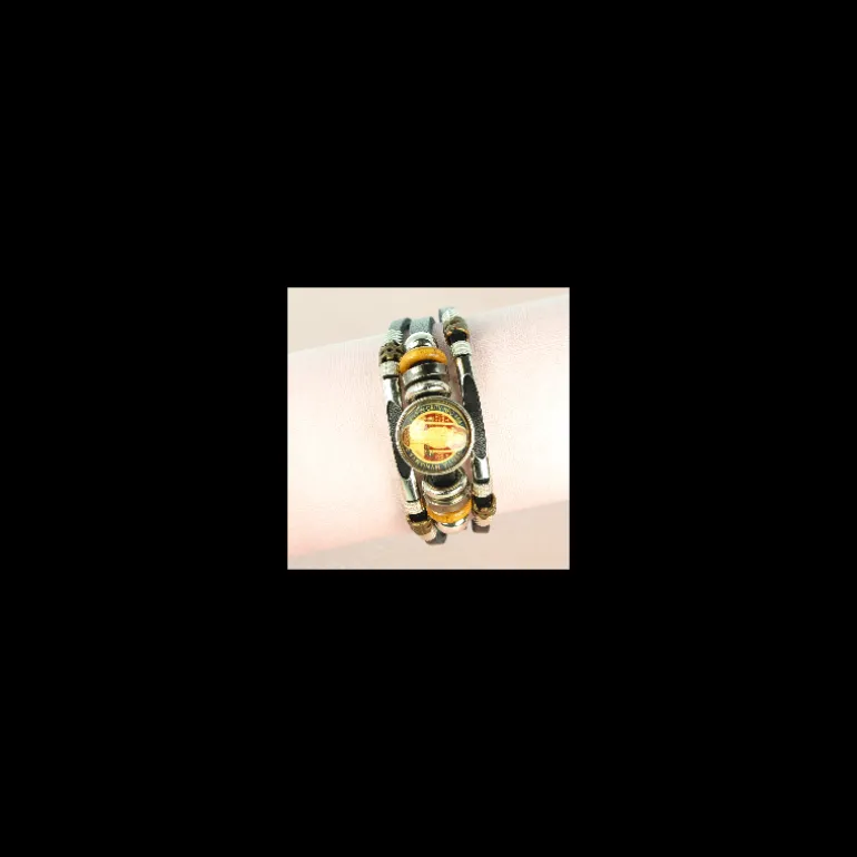 Palais du Rosaire Bracelet de Saint Benoît lumineux en similicuir et métal^ Bracelet Fantaisie