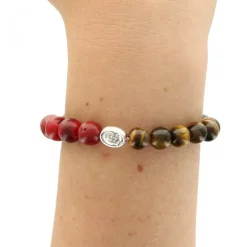 Palais du Rosaire Bracelet de Saint Padre Pio en pierres semi-précieuses^ Bracelet Fantaisie