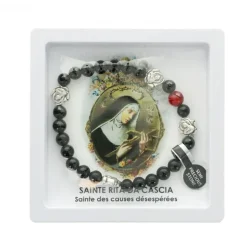 Palais du Rosaire Bracelet de Sainte Rita en pierres semi-précieuses^ Bracelet Fantaisie