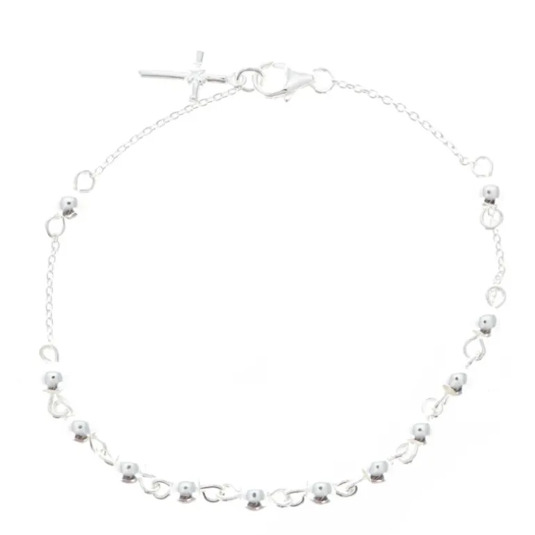 Palais du Rosaire Bracelet dizainier en Argent avec une croix^ Bracelet Argent