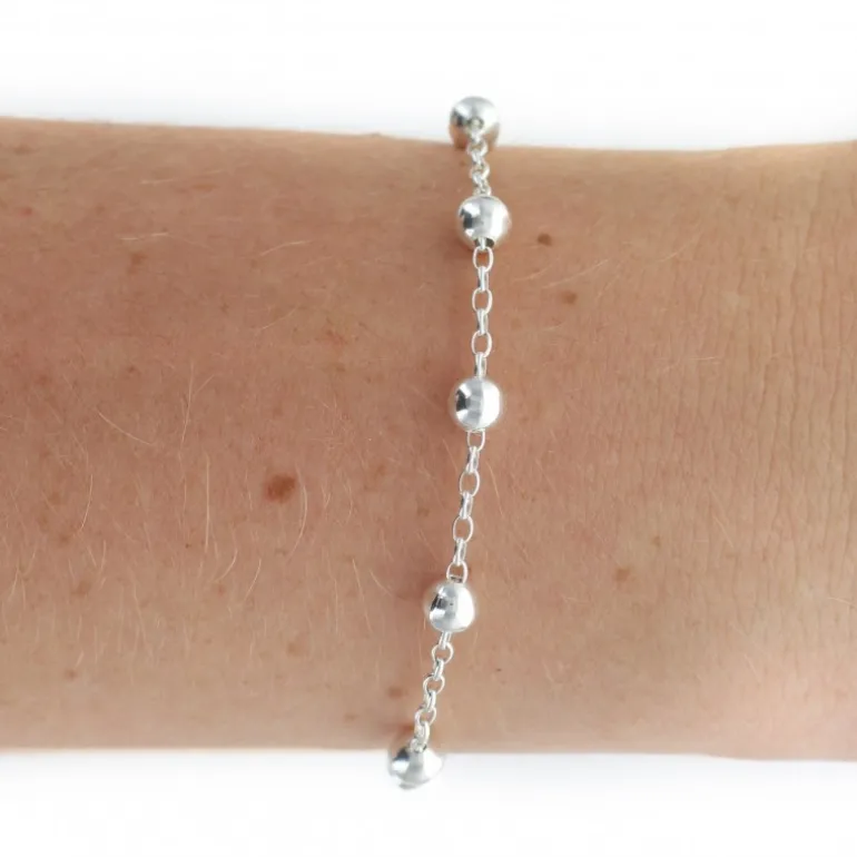 Palais du Rosaire Bracelet dizainier en argent avec croix 18 cm^ Bracelet Dizainier | Bracelet Argent