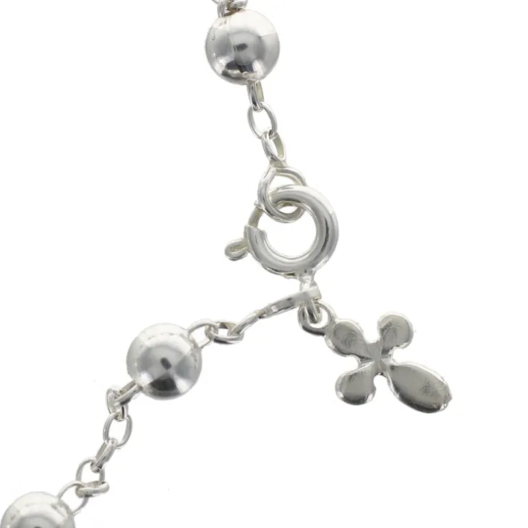Palais du Rosaire Bracelet dizainier en argent avec croix 18 cm^ Bracelet Dizainier | Bracelet Argent
