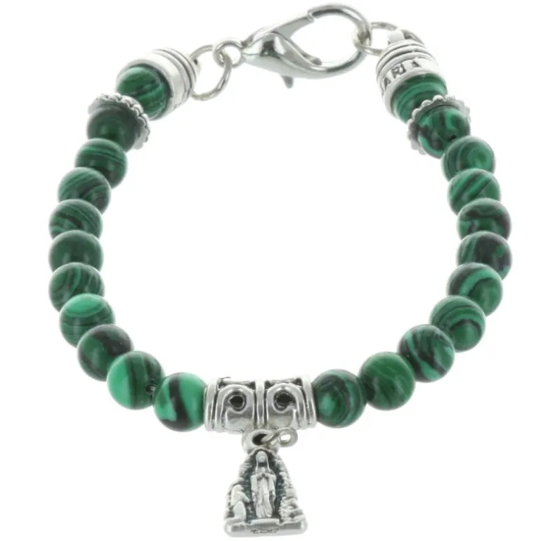 Palais du Rosaire Bracelet dizainier en pierres véritables colorées^ Bracelet Dizainier