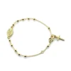 Palais du Rosaire Bracelet dizainier en plaqué or avec médaille Miraculeuse et une croix^ Bracelet Plaqué Or