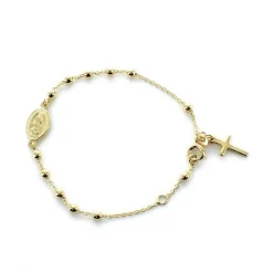 Palais du Rosaire Bracelet dizainier en plaqué or avec médaille Miraculeuse et une croix^ Bracelet Plaqué Or