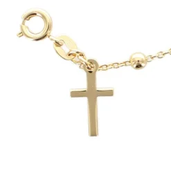 Palais du Rosaire Bracelet dizainier en plaqué or avec médaille Miraculeuse et une croix^ Bracelet Plaqué Or