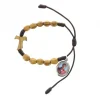 Palais du Rosaire Bracelet dizainier sur corde et en bois avec une médaille de Carlo Acutis^ Bracelet Dizainier