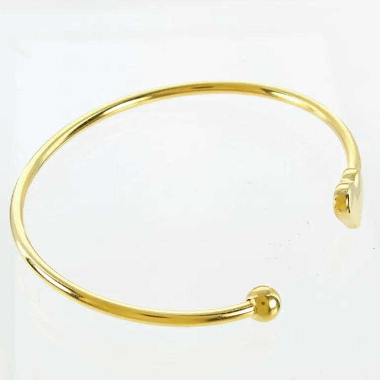 Palais du Rosaire Bracelet doré jonc ouvert avec un coeur^ Bracelet Fantaisie