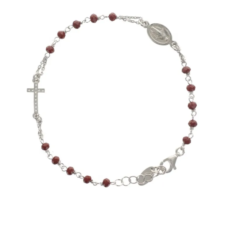 Palais du Rosaire Bracelet en argent 925 avec pendentif médaille miraculeuse^ Bracelet Argent