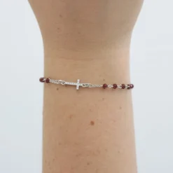 Palais du Rosaire Bracelet en argent 925 avec pendentif médaille miraculeuse^ Bracelet Argent