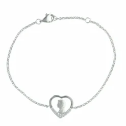 Palais du Rosaire Bracelet en Argent avec la Vierge Marie dans un coeur^ Bracelet Argent