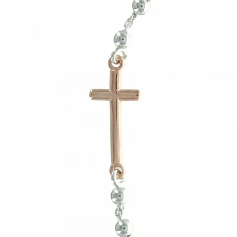 Palais du Rosaire Bracelet en Argent avec une médaille de la Vierge Miraculeuse et une croix^ Bracelet Argent