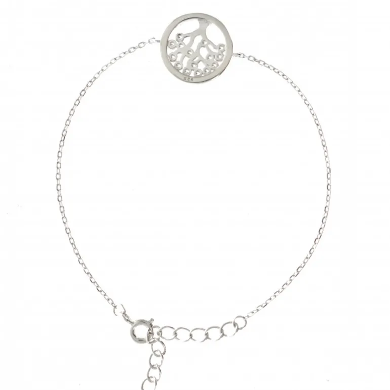 Palais du Rosaire Bracelet en argent de l'arbre de vie avec strass^ Bracelet Argent
