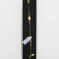 Palais du Rosaire Bracelet en argent rhodié doré avec médaille miraculeuse et croix^ Bracelet Argent
