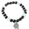 Palais du Rosaire Bracelet en hématite et perles de couleur avec médaille de l'Apparition de Lourdes^ Bracelet Fantaisie