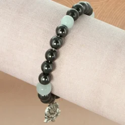Palais du Rosaire Bracelet en hématite et perles de couleur avec médaille de l'Apparition de Lourdes^ Bracelet Fantaisie