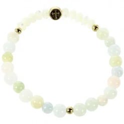 Palais du Rosaire Bracelet en pierres naturelles claire et croix en métal^ Bracelet Fantaisie