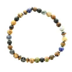 Palais du Rosaire Bracelet en pierres naturelles avec médaillon d'une croix^ Bracelet Fantaisie