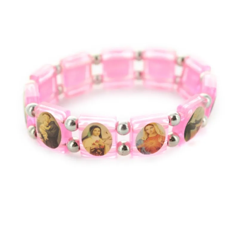 Palais du Rosaire Bracelet extensible avec images de Saints^ Bracelet Fantaisie