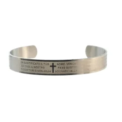 Palais du Rosaire Bracelet jonc avec prières en acier^ Bracelet Fantaisie