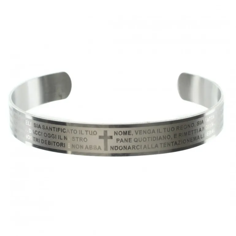 Palais du Rosaire Bracelet jonc avec prières en acier^ Bracelet Fantaisie