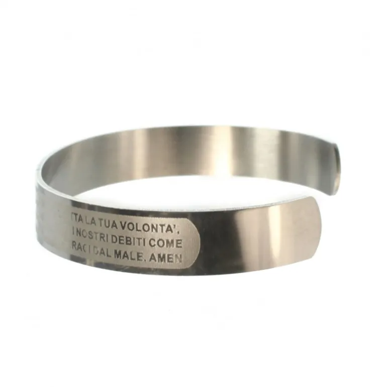 Palais du Rosaire Bracelet jonc avec prières en acier^ Bracelet Fantaisie