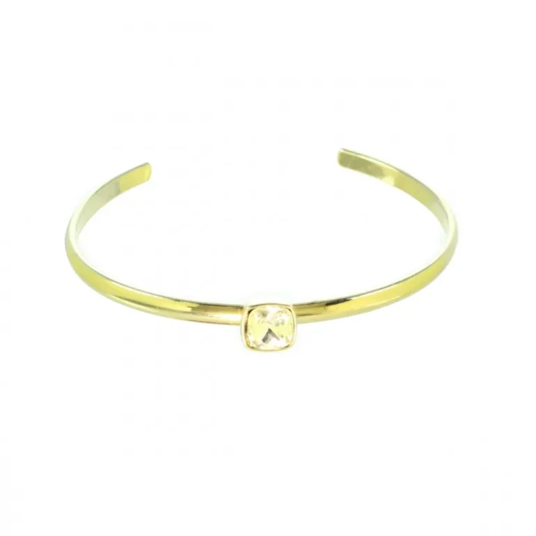 Palais du Rosaire Bracelet jonc doré avec une pierre strass^ Bracelet Fantaisie