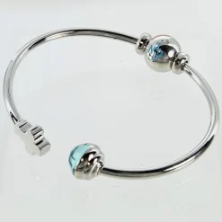 Palais du Rosaire Bracelet jonc Notre Dame de Lourdes cristal et croix en acier certifié^ Bracelet Fantaisie