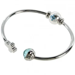 Palais du Rosaire Bracelet jonc Notre Dame de Lourdes cristal et croix en acier certifié^ Bracelet Fantaisie