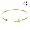 Palais du Rosaire Bracelet jonc religieux Léo&Geo en acier doré^ Bracelet Fantaisie